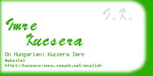 imre kucsera business card